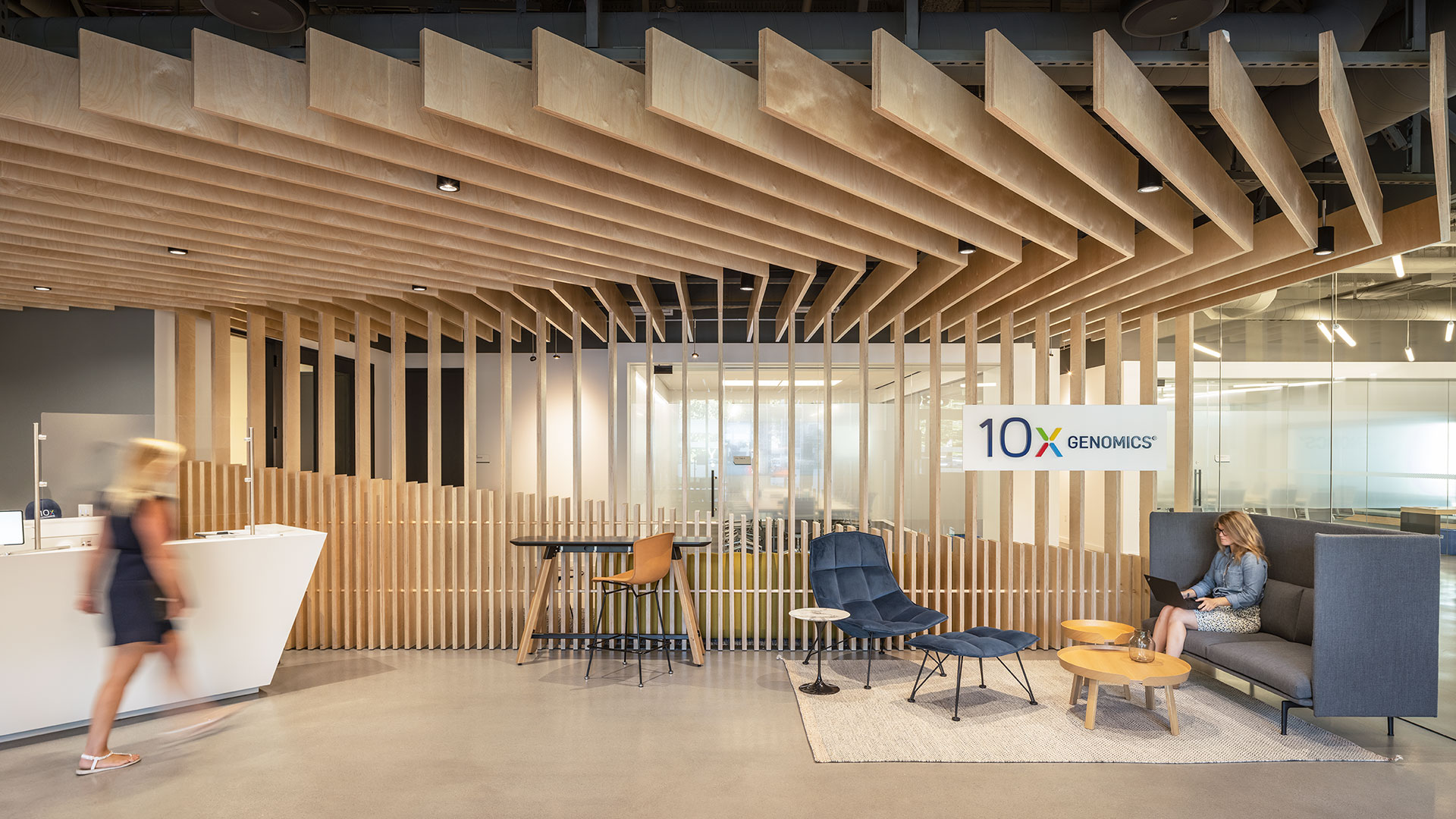 Interior lobby of 10x Genomics