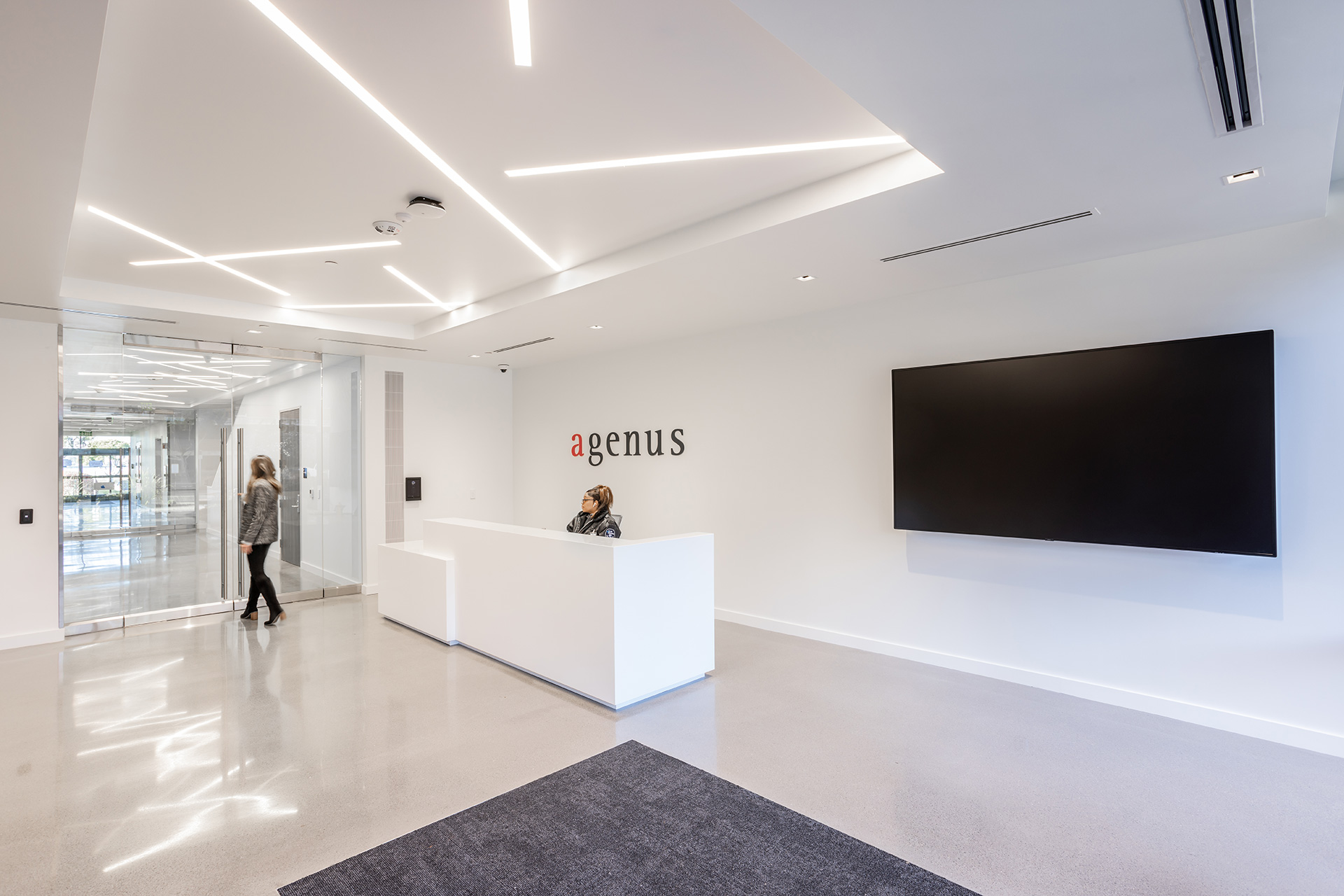 Interior lobby at Agenus cGMP facility