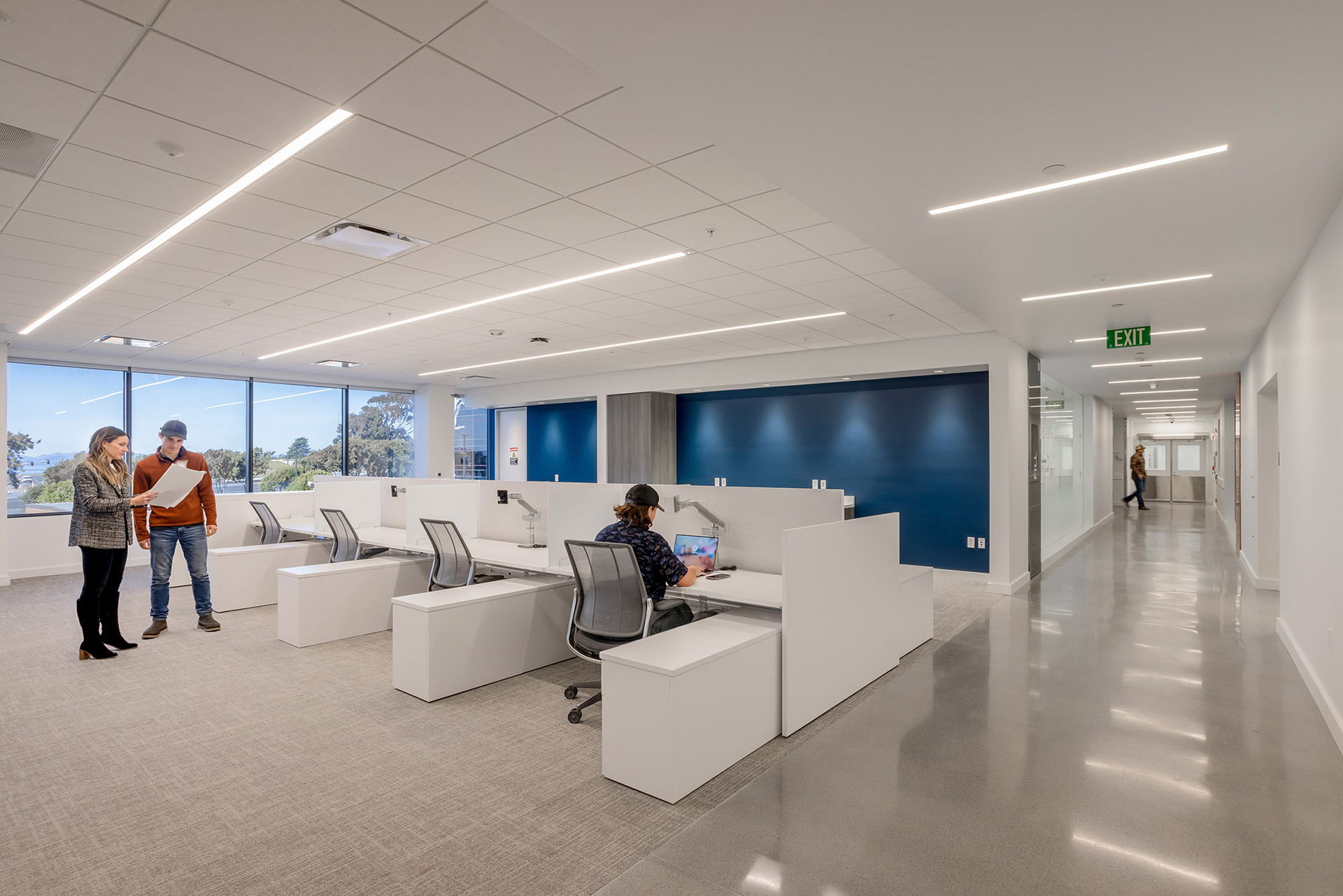 Interior office and corridor at Agenus cGMP facility