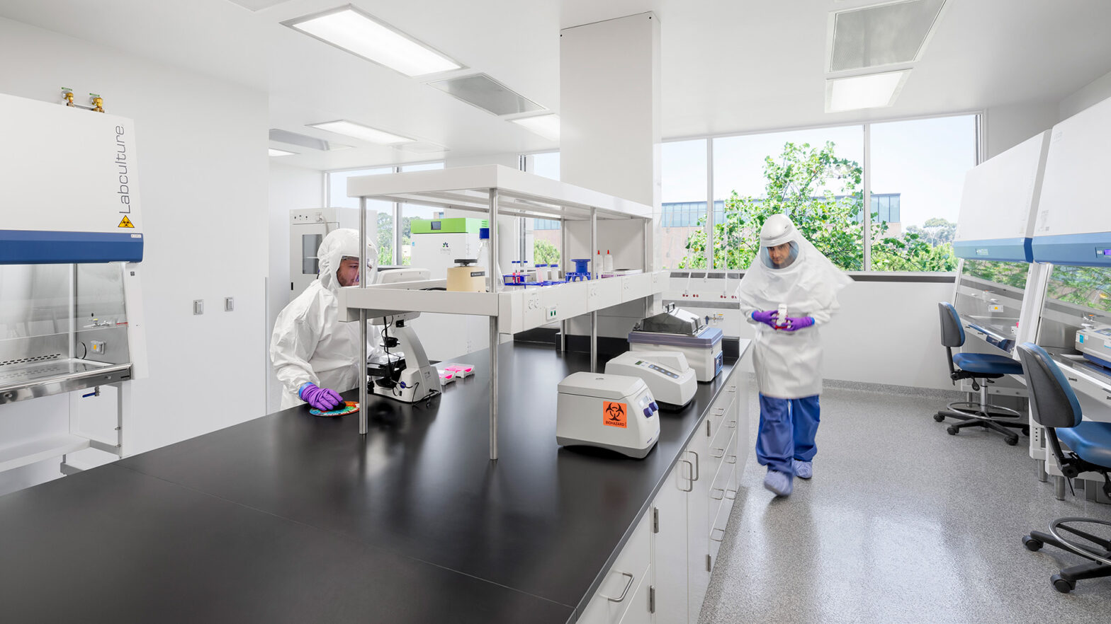 Interior at Stanford Bertozzi BSL3 laboratory facility