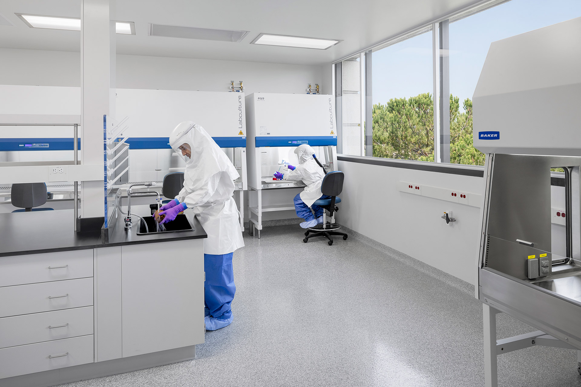 Interior at Stanford Bertozzi BSL3 laboratory facility