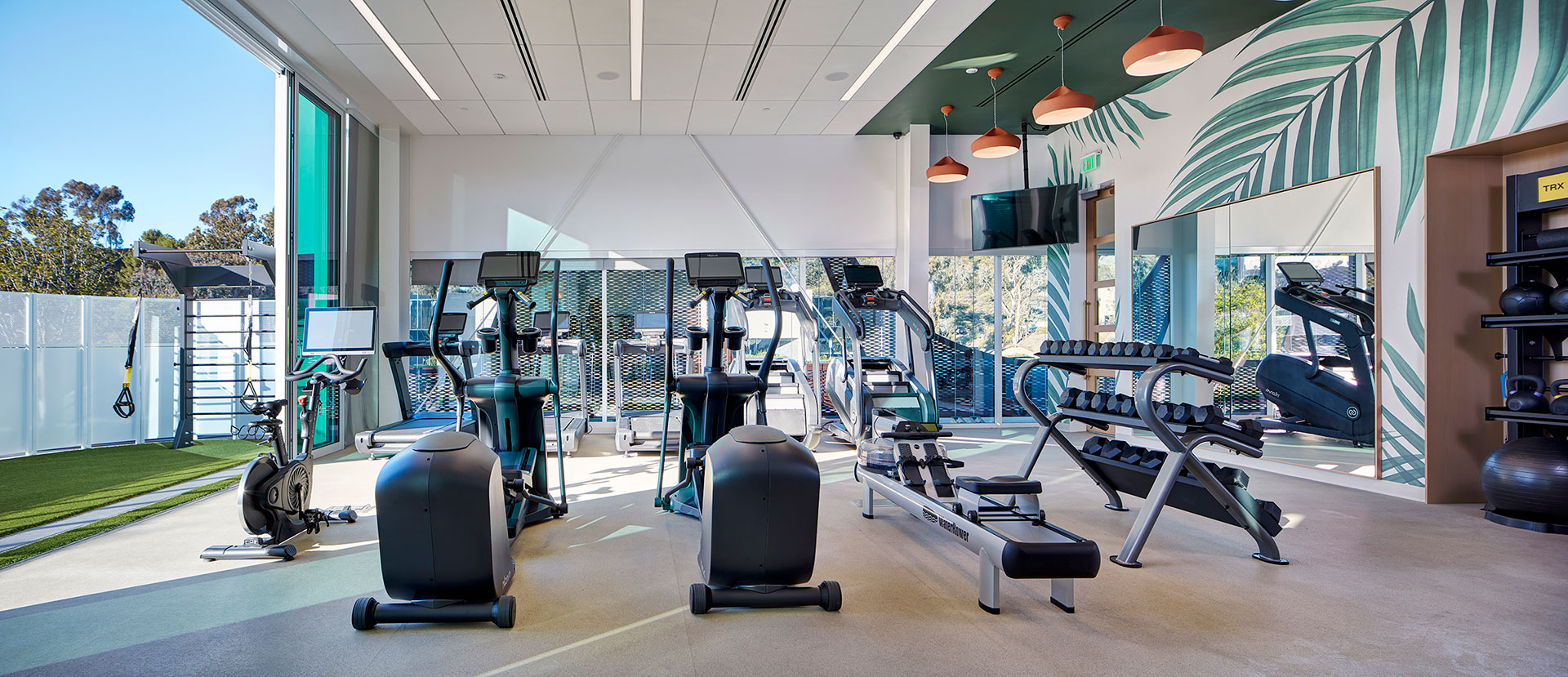 Interior at MODA Sorrento amenity building inside fitness room