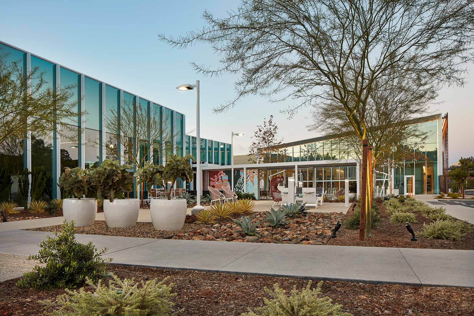 Exterior of the MODA Sorrento amenity building and campus