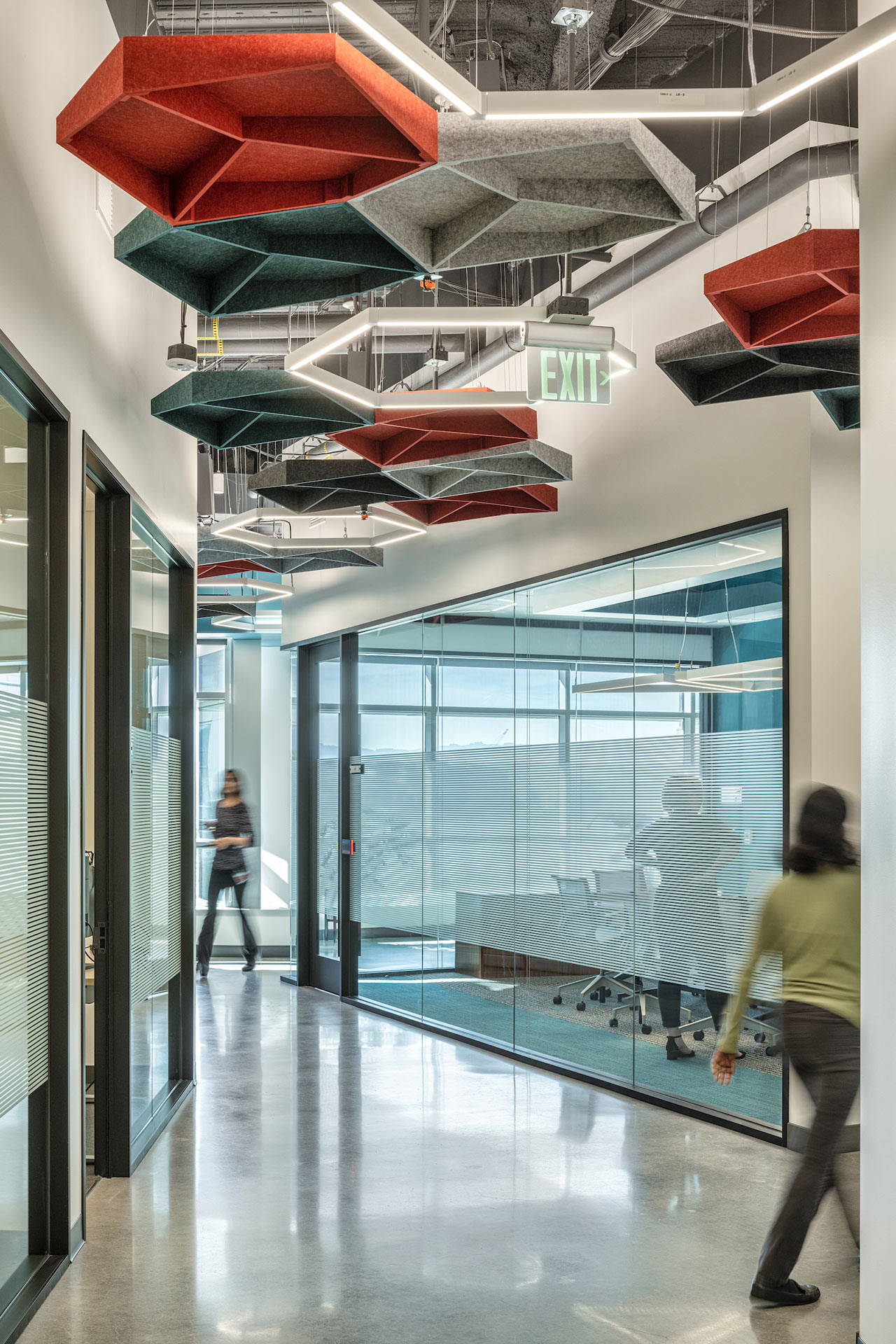Interior at confidential client life science facility lighting design