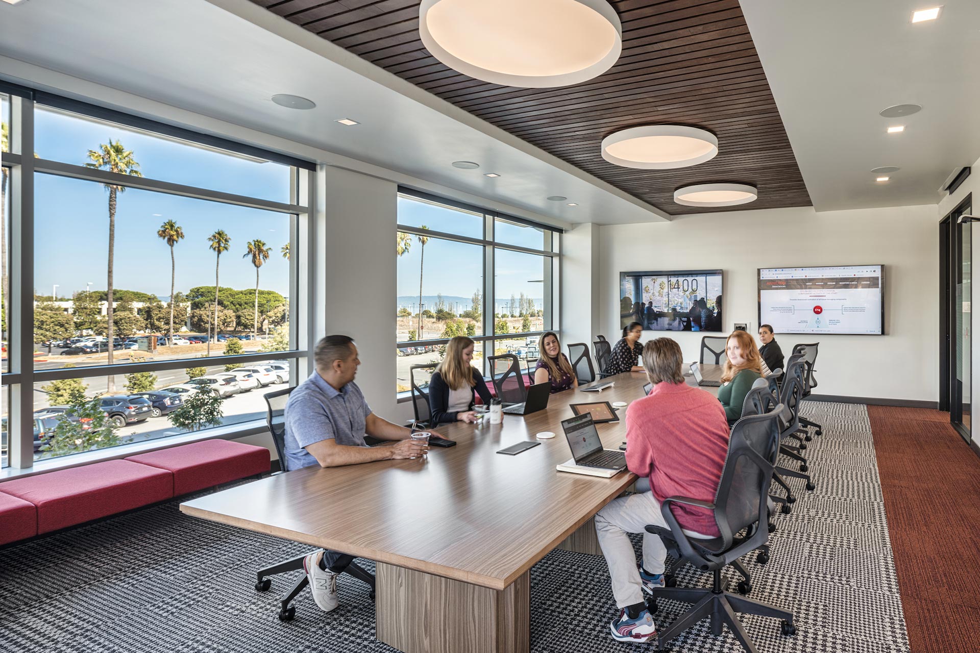 Interior at confidential client life science facility large conference room