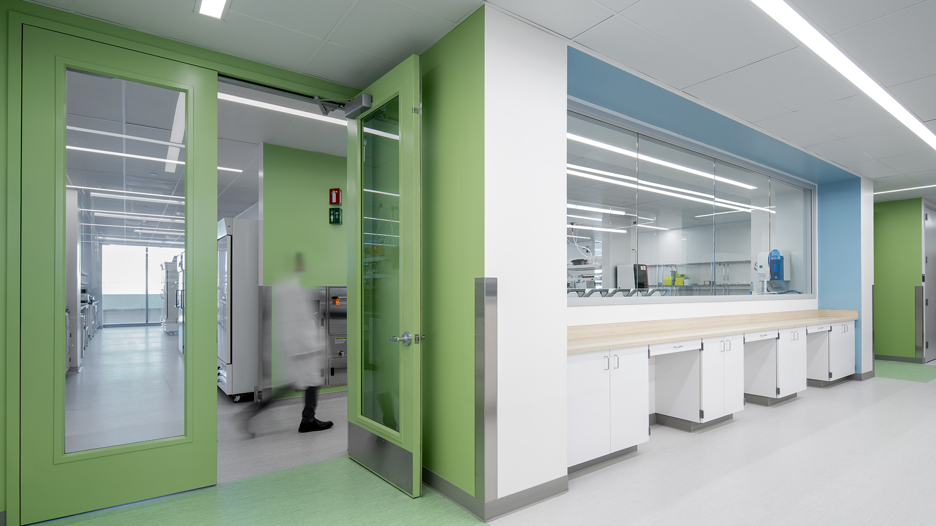 Interior at confidential client life science facility laboratory