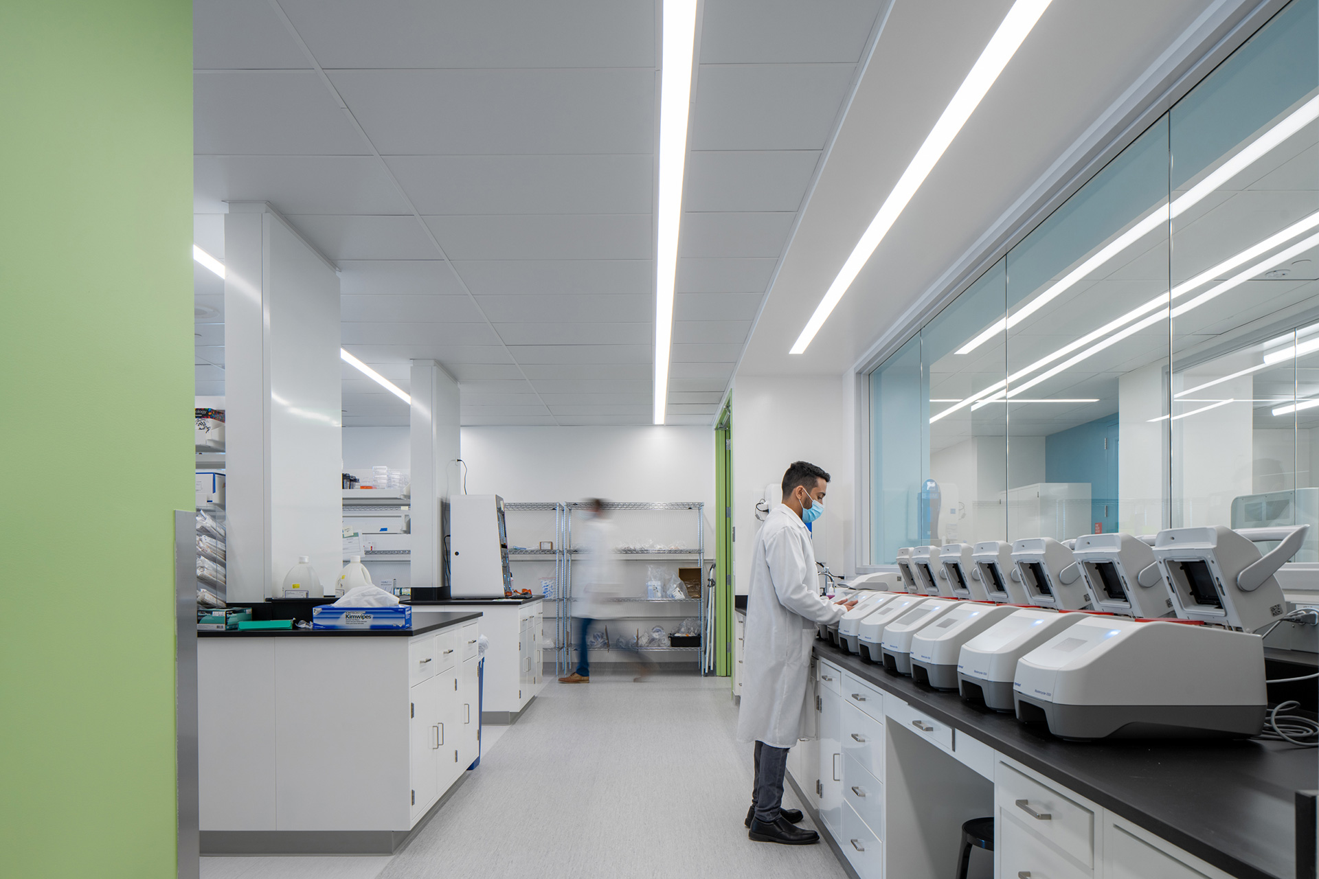 Interior at confidential client life science facility laboratory