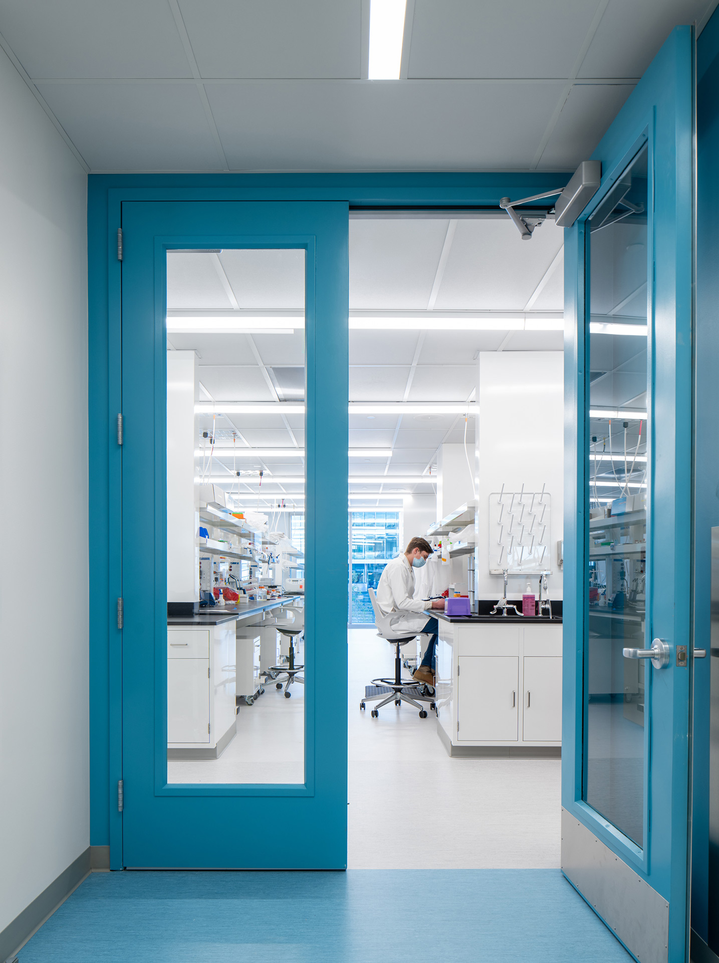Interior at confidential client life science facility laboratory