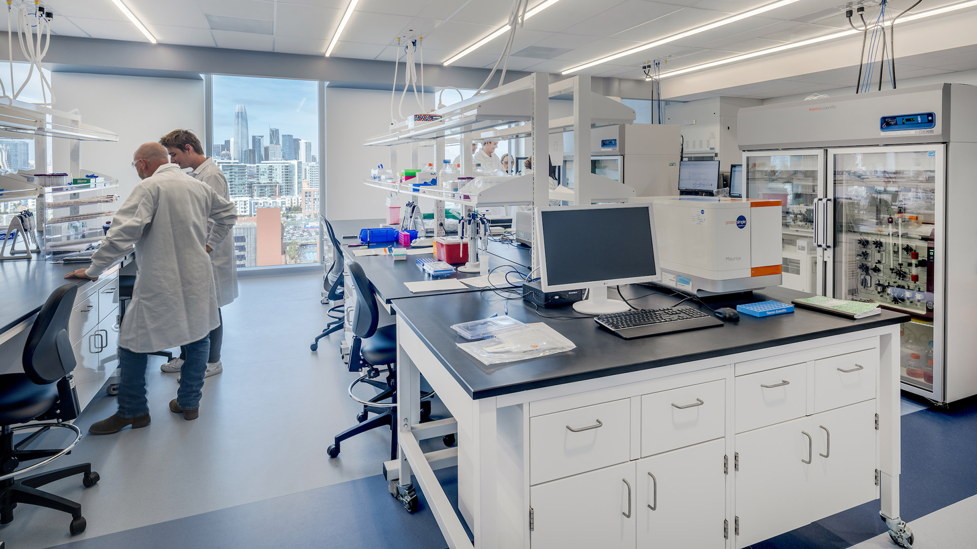Interior at confidential client life science laboratory, flexible