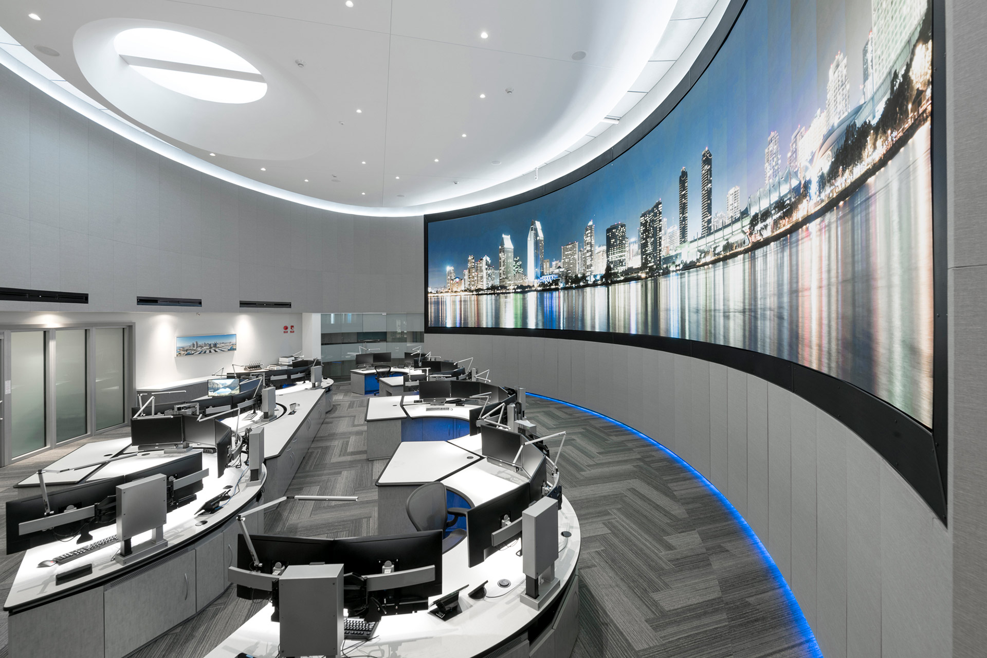 Interior at confidential client control room