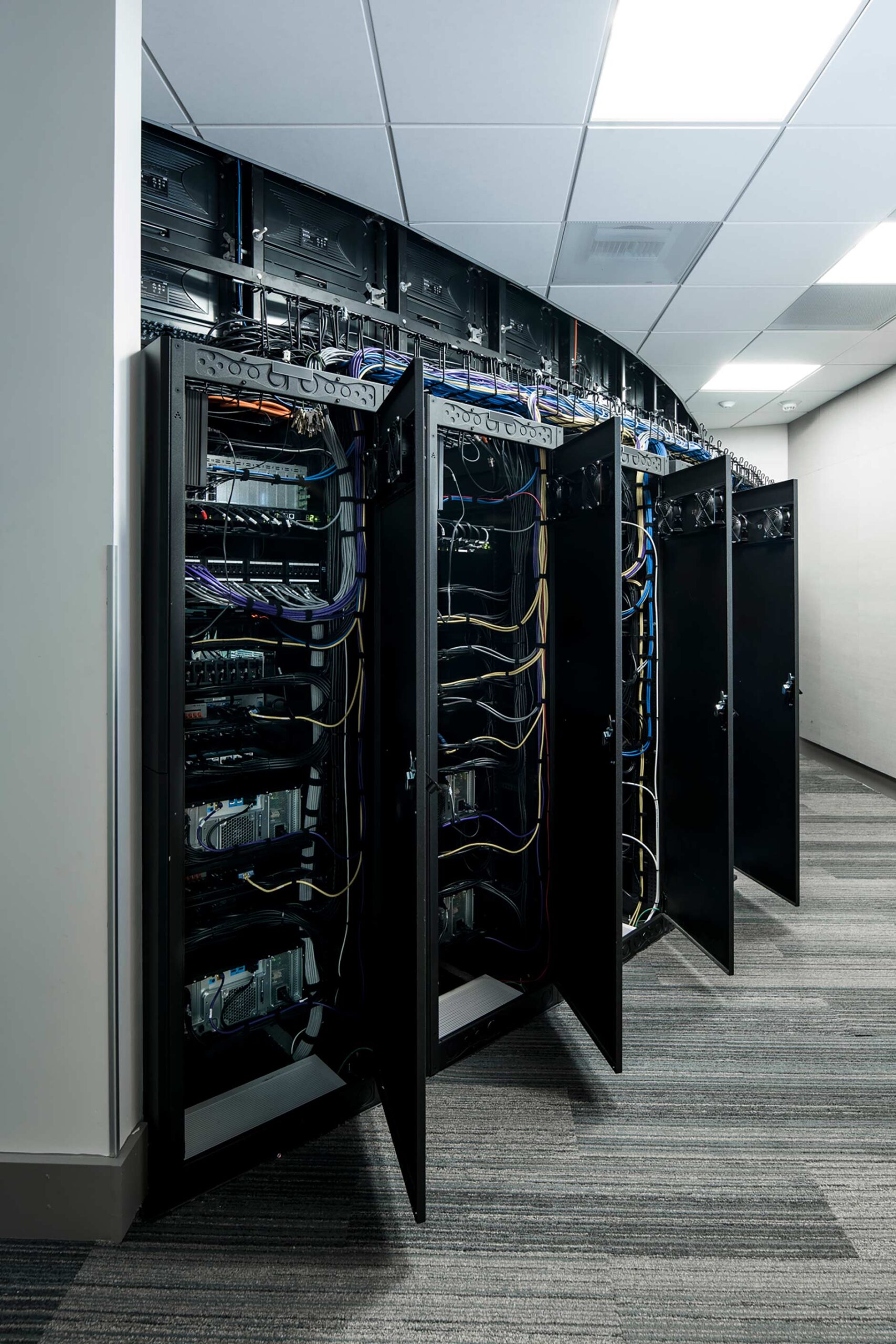 Interior at confidential client server room