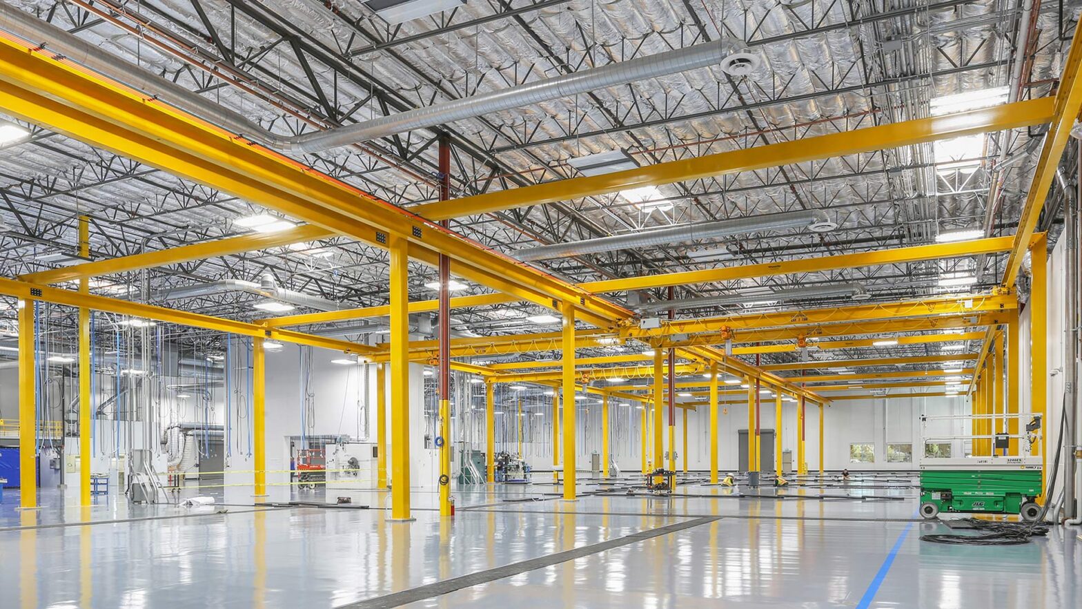 Interior of a confidential advanced technology manufacturing facility