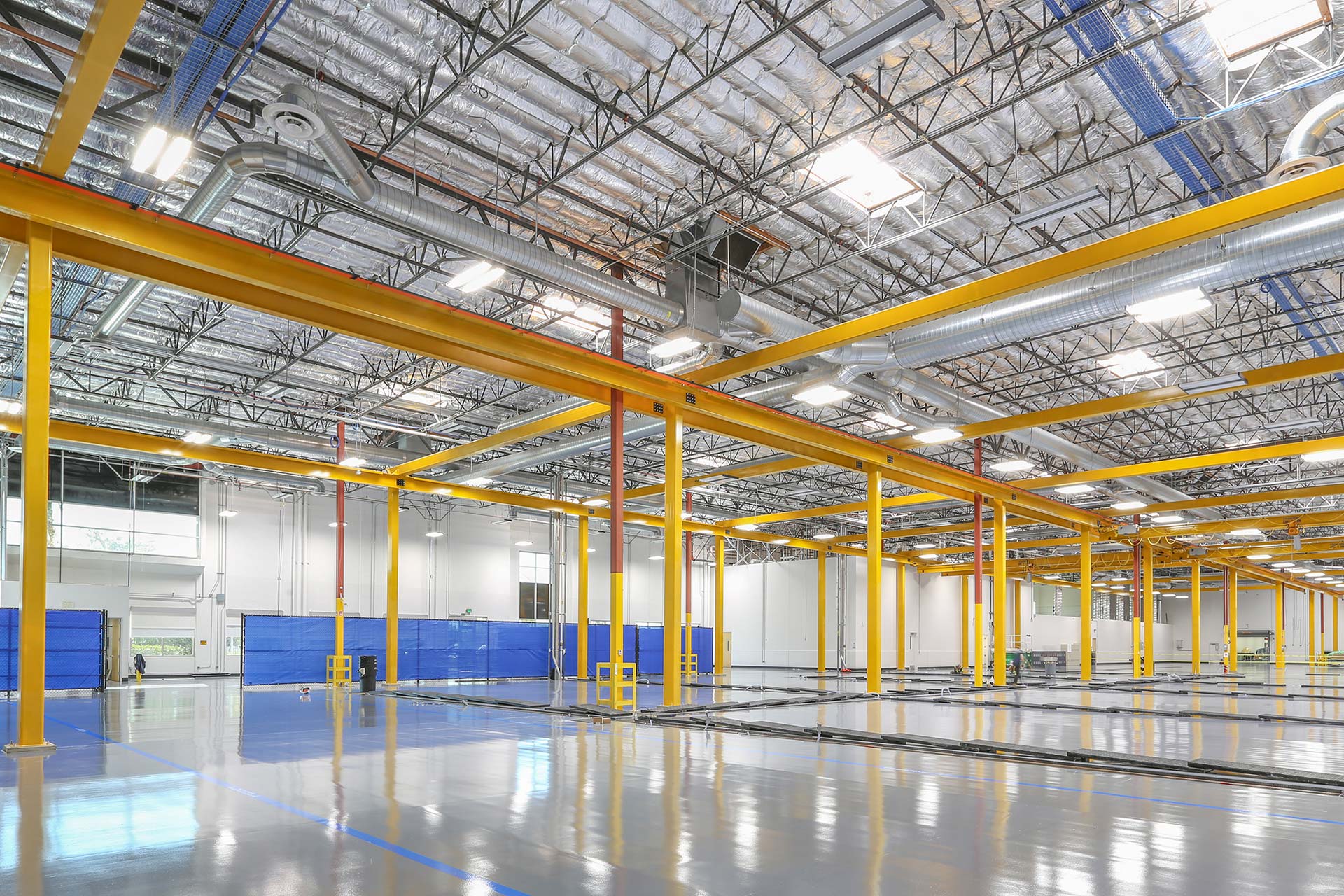 Interior of a confidential advanced technology manufacturing facility